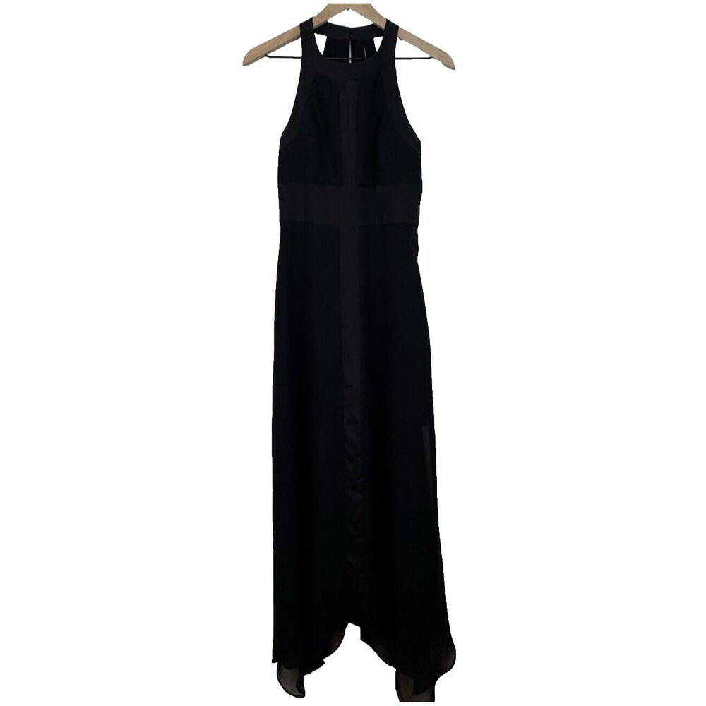 BCBG BCBGENERATION Prom Maxi Dress Women’s Sz 6 MERMAID Black LACE SATIN